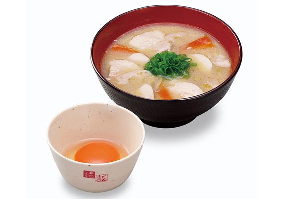 Raw Egg and Pork Miso Soup