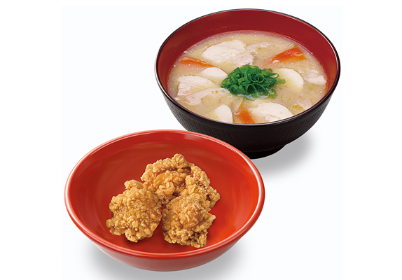 Fried Chicken and Pork Miso Soup