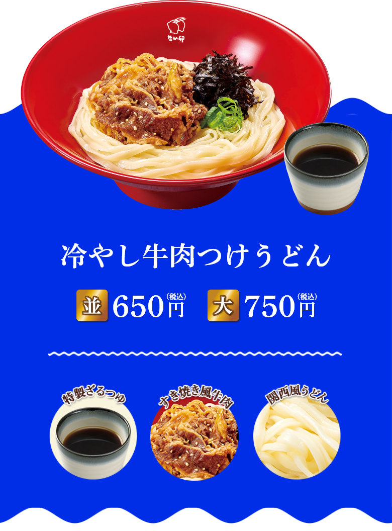 冷やし牛肉つけうどん